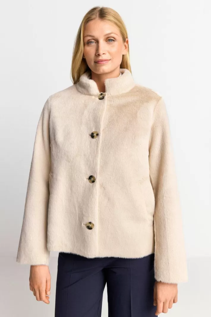 Damen Rich & Royal Übergangsjacke Aus Fake Fur