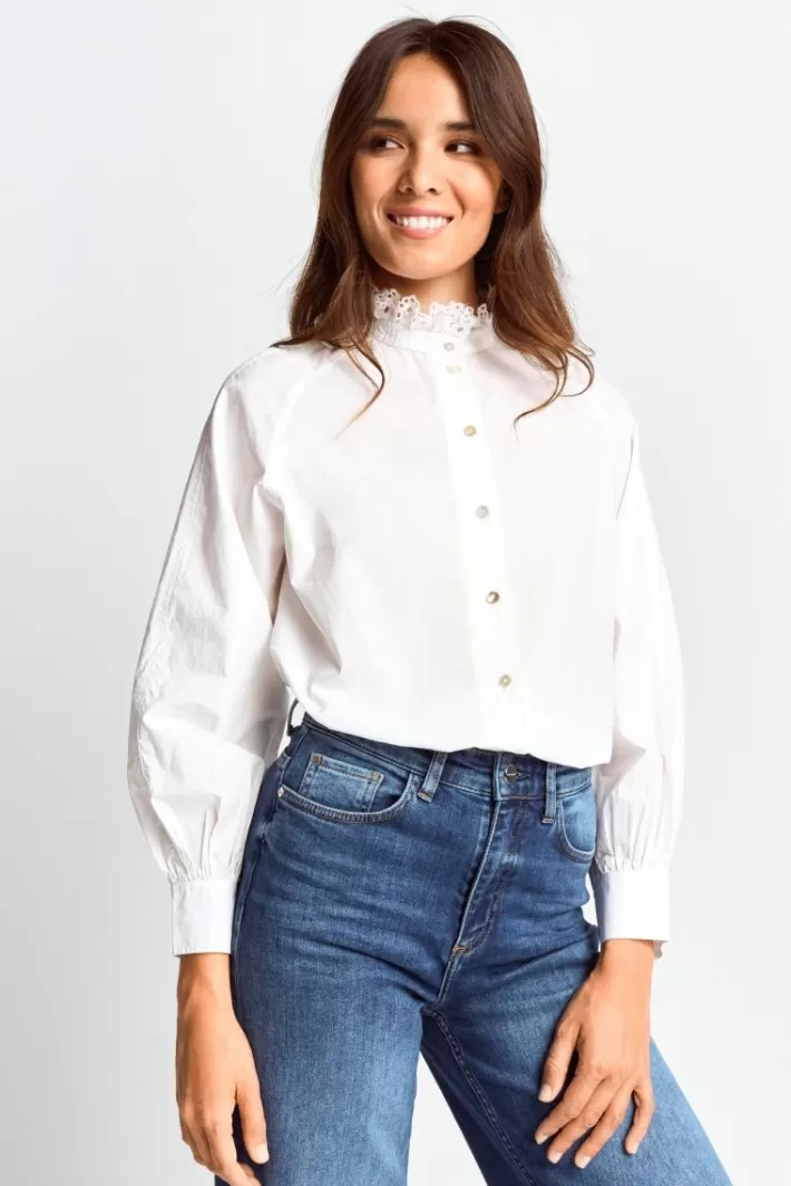 Damen Rich & Royal Bluse Mit Rüschenkragen
