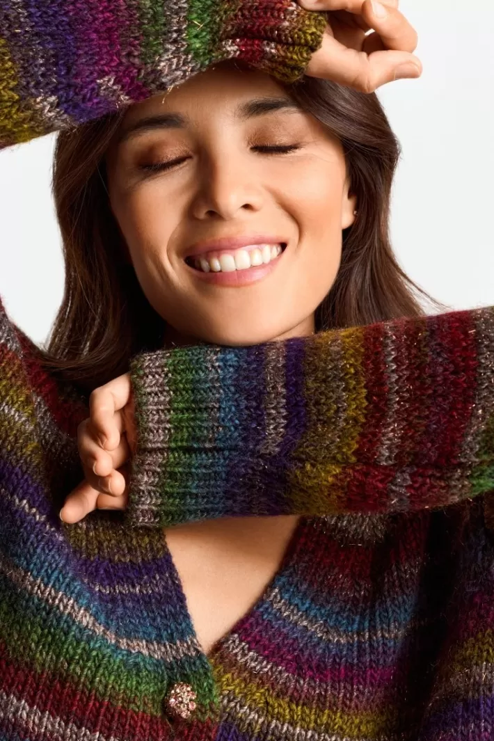 Damen Rich & Royal Cardigan Mit Bunten Kristallknöpfen