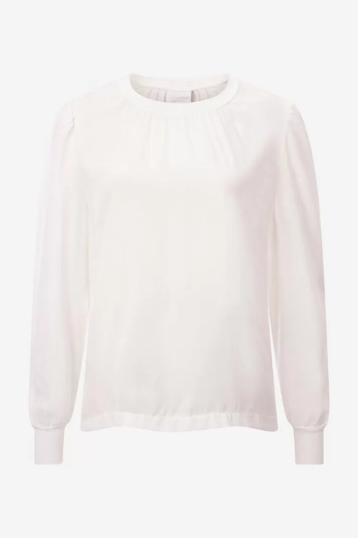 Damen Rich & Royal Chiffonbluse Mit Rundhalsausschnitt