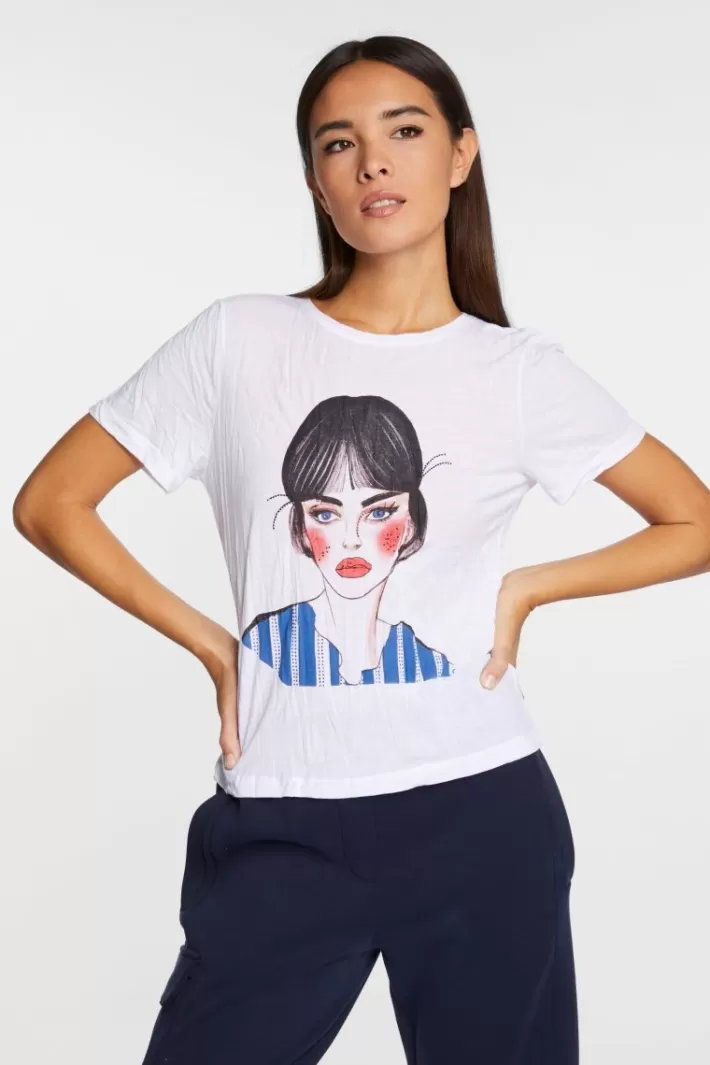 Damen Rich & Royal Crinkle-T-Shirt