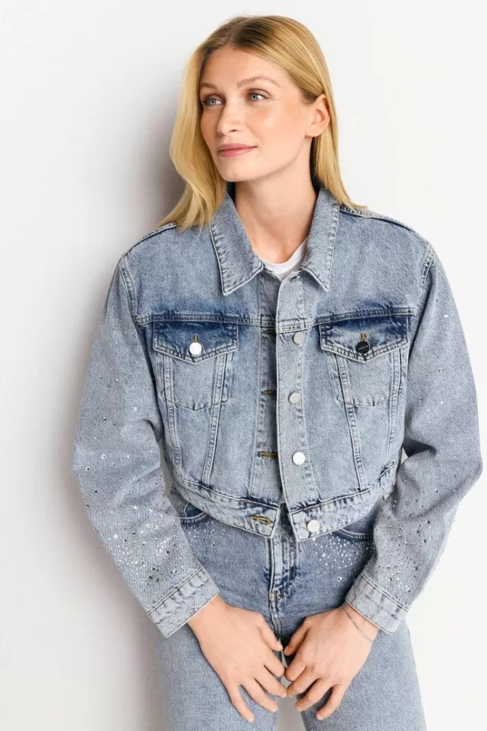 Damen Rich & Royal Denim-Jacke Mit Strassdetails