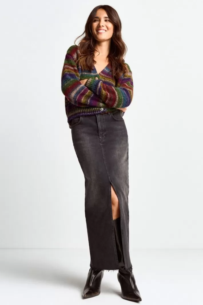 Damen Rich & Royal Denim-Rock Mit Schlitz