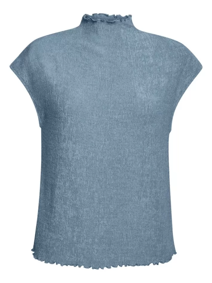 Damen Rich & Royal Figurbetontes Top In Crinkle-Optik