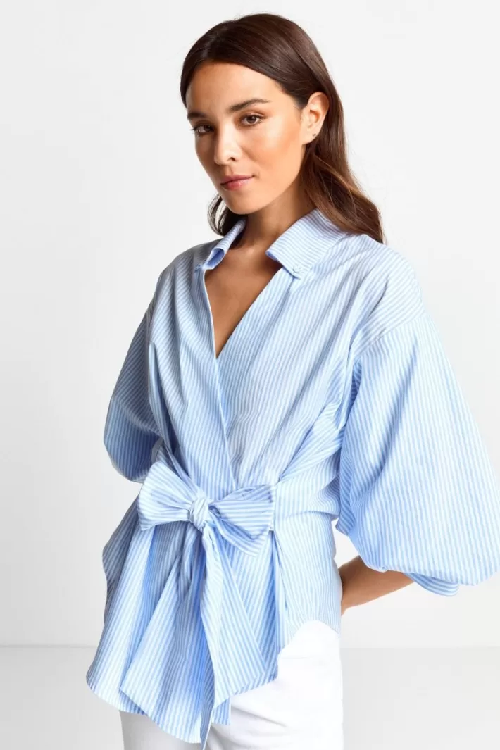 Damen Rich & Royal Gestreifte Wickelbluse