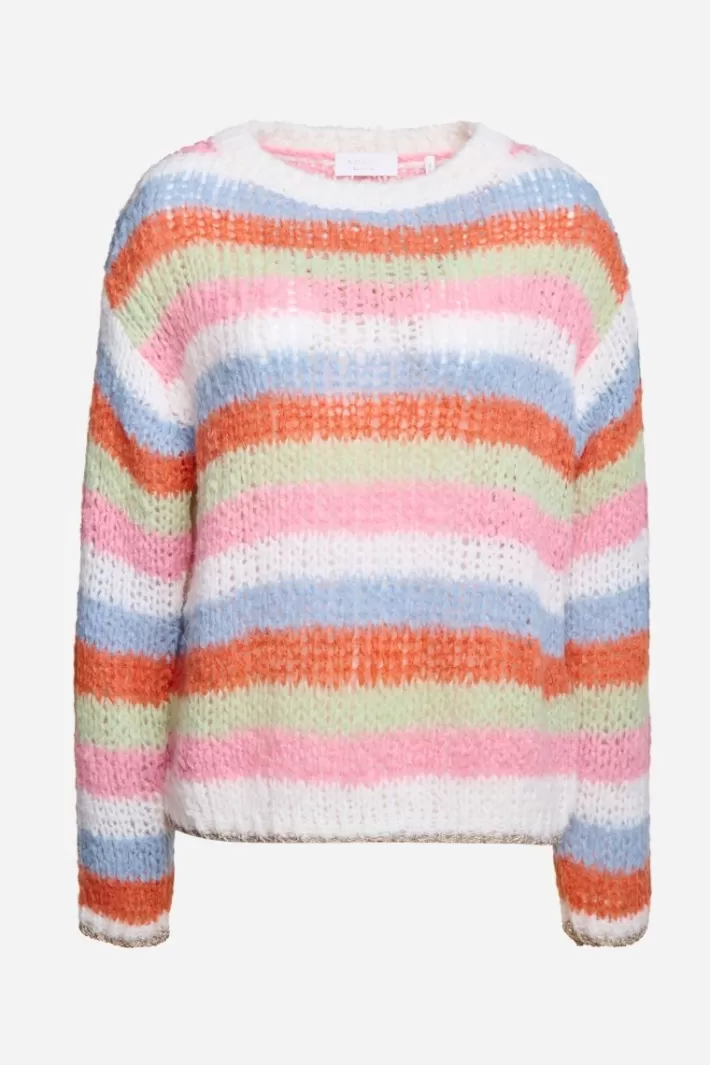 Damen Rich & Royal Gestreifter Grobstrickpullover