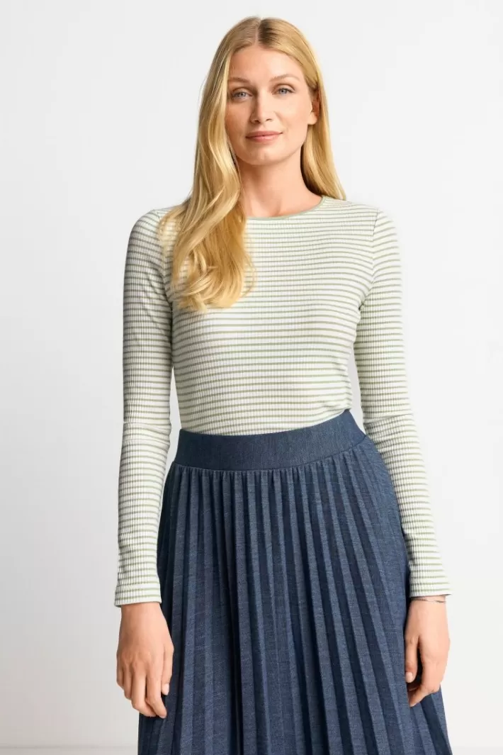 Damen Rich & Royal Gestreiftes Rib-Longsleeve
