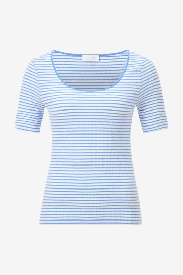 Damen Rich & Royal Gestreiftes T-Shirt In Feiner Rib-Struktur