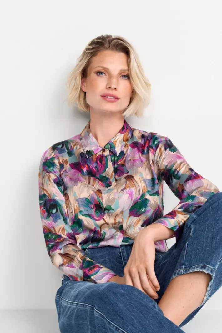 Damen Rich & Royal Hemdkragenbluse Mit Blumenprint