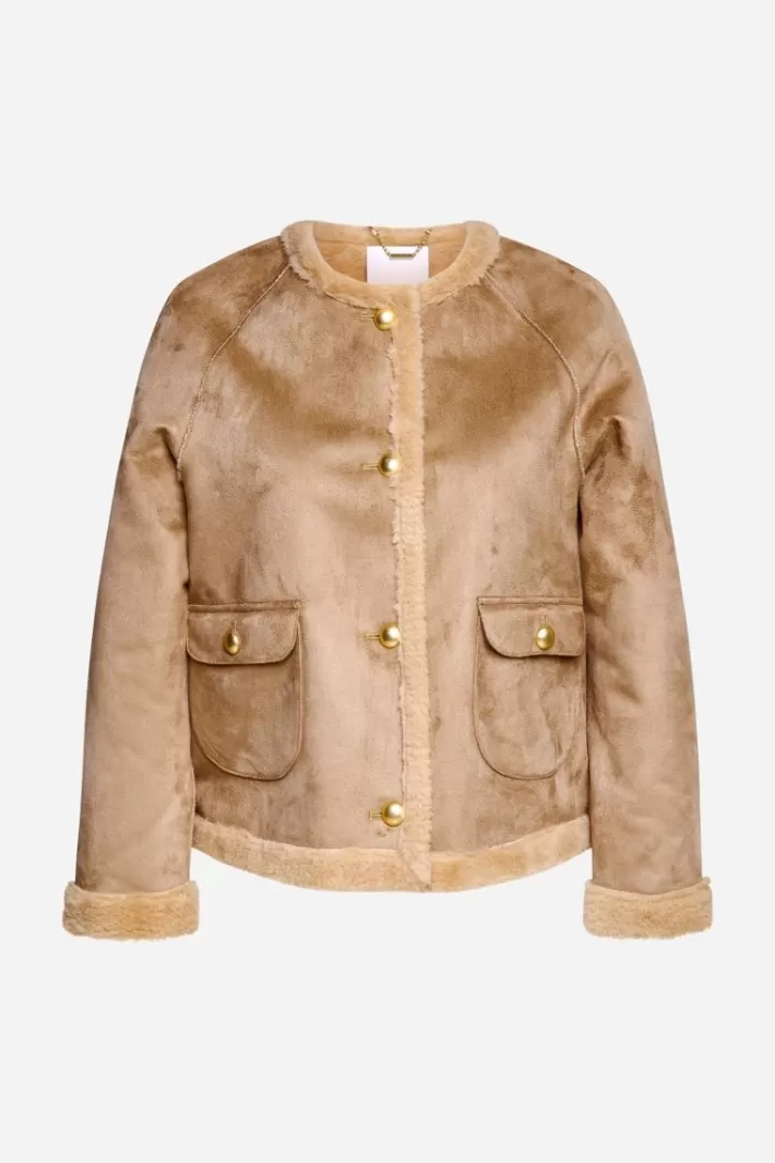 Damen Rich & Royal Kurze Jacke In Wildlederoptik