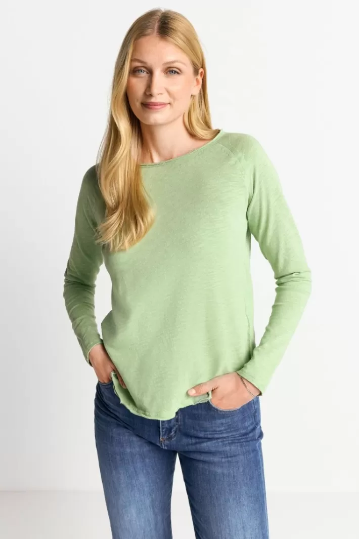 Damen Rich & Royal Longsleeve Aus Baumwolle Mit Offenen Kanten