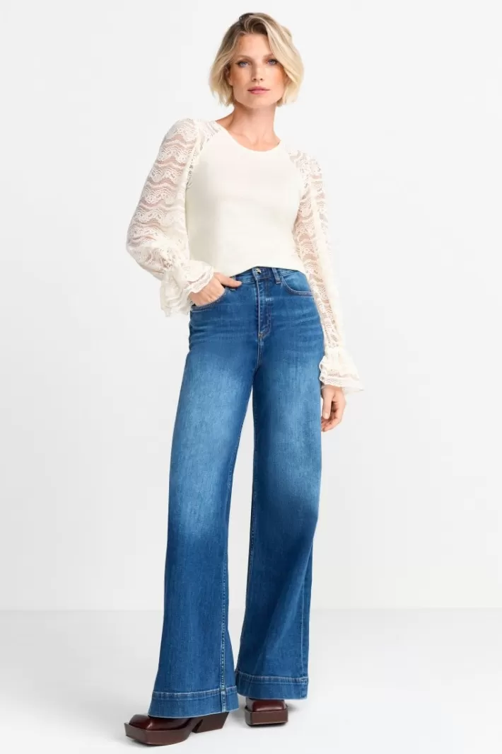 Damen Rich & Royal Longsleeve Mit Spitzenärmeln