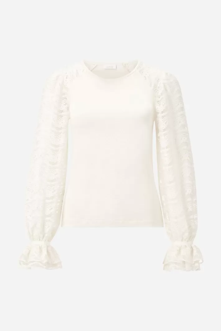 Damen Rich & Royal Longsleeve Mit Spitzenärmeln