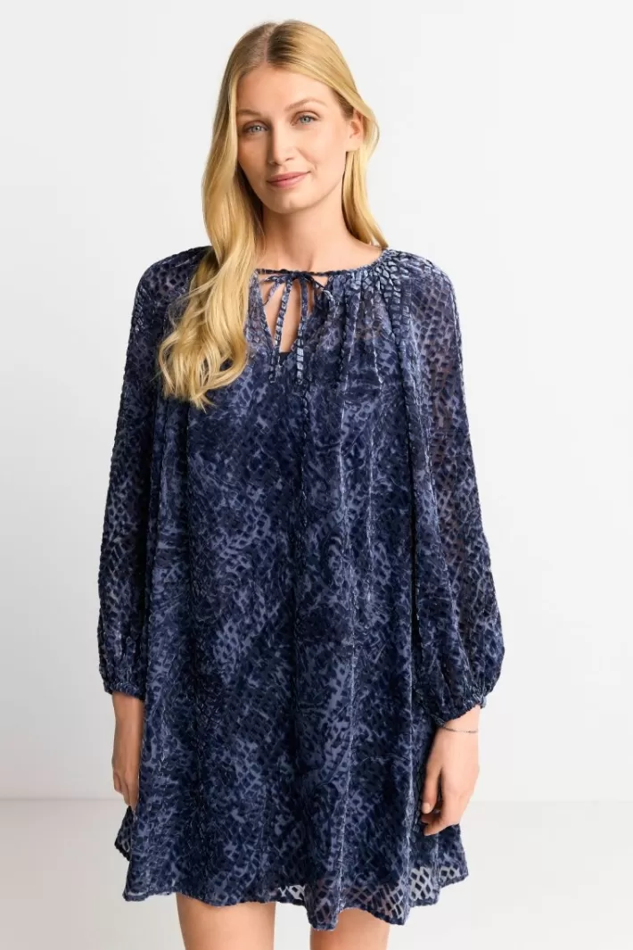Damen Rich & Royal Mini-Blusenkleid Aus Samt