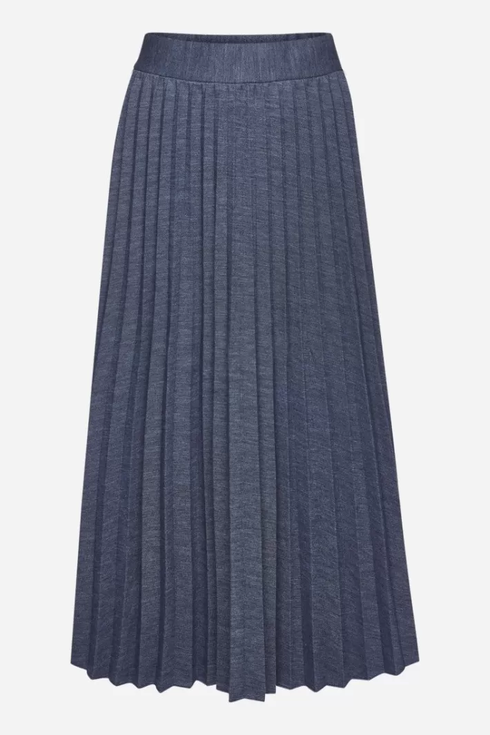 Damen Rich & Royal Plisseerock In Denim-Optik