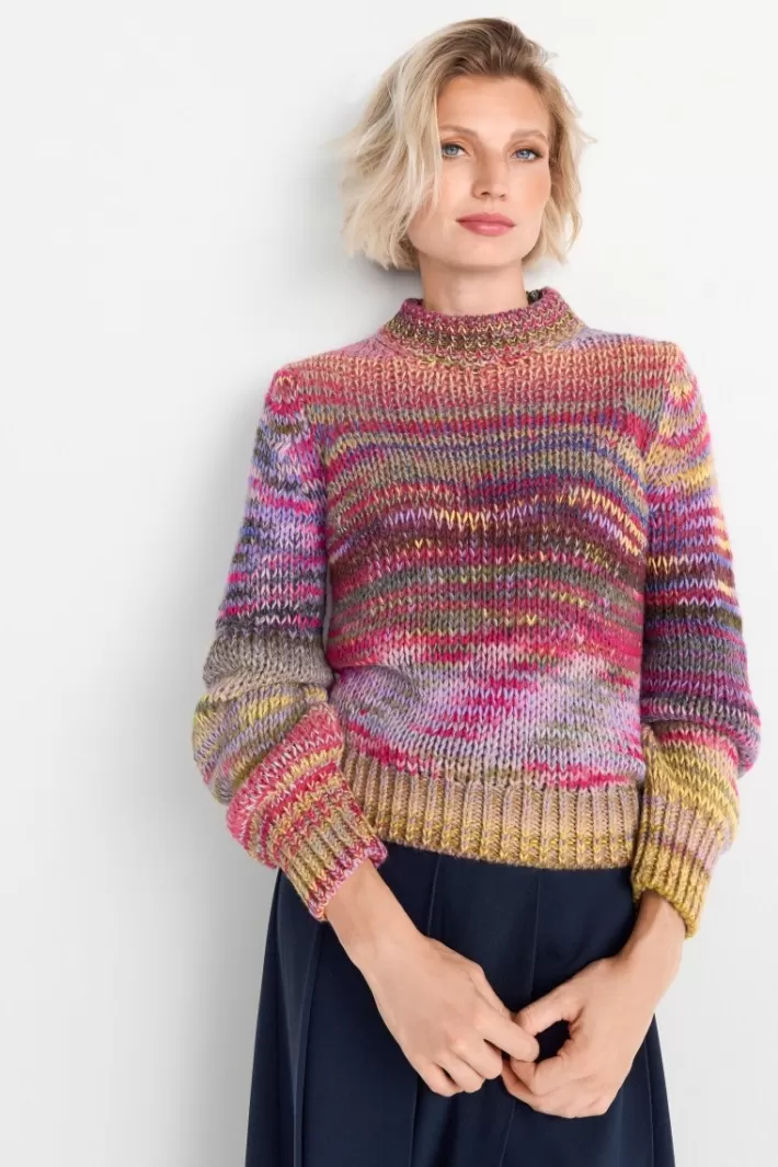 Damen Rich & Royal Pullover Aus Buntem Melange-Strick