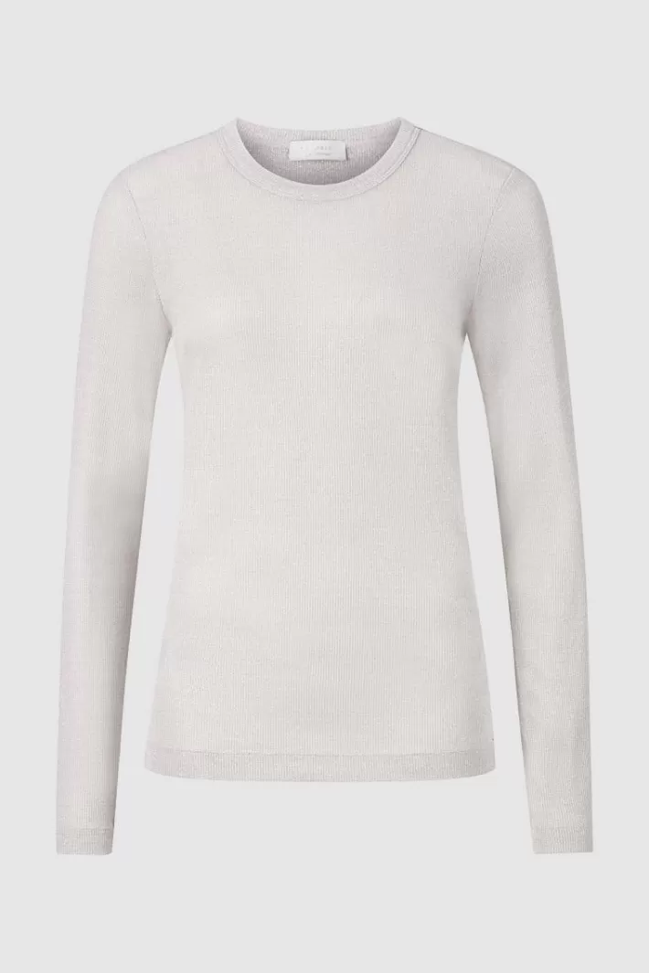 Damen Rich & Royal Rib-Longsleeve Mit Glanzeffekt