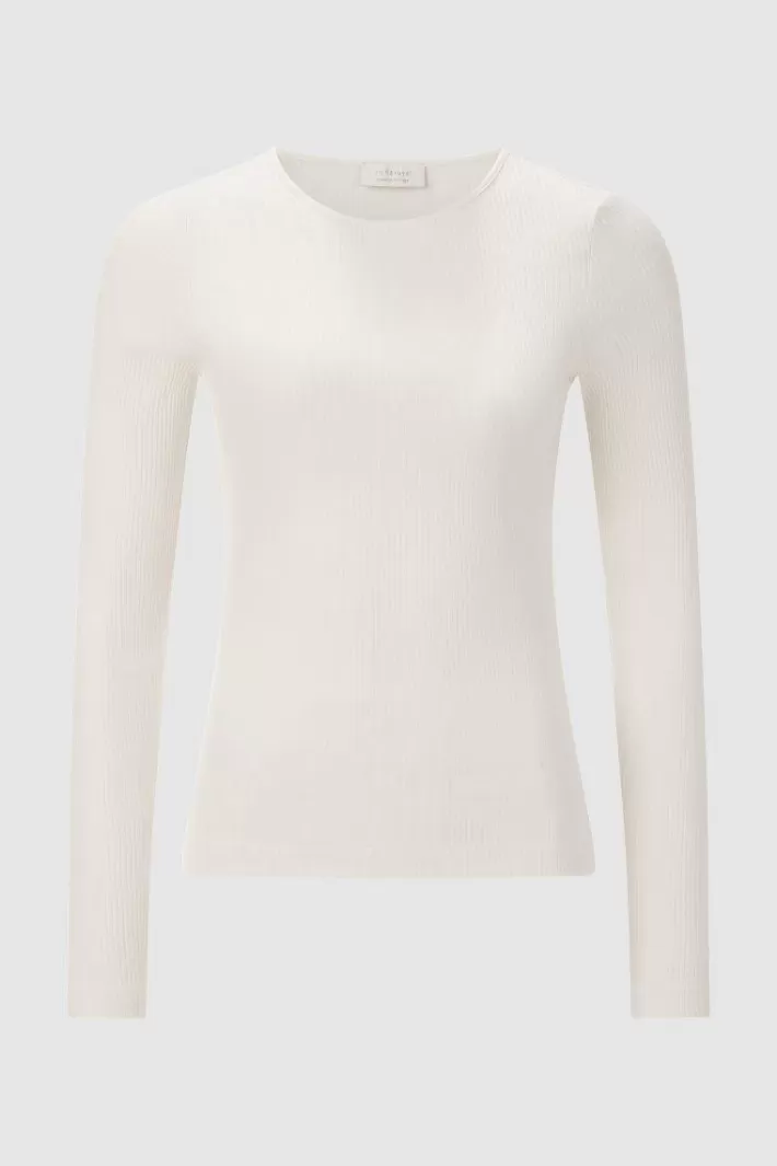 Damen Rich & Royal Rib-Longsleeve Mit Rundhals