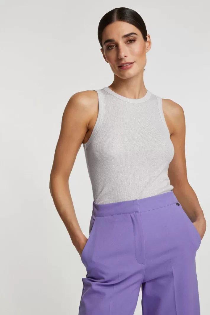 Damen Rich & Royal Rib-Top Mit Glanzeffekt