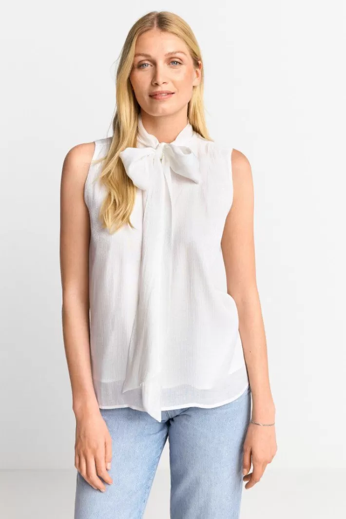 Damen Rich & Royal Ärmellose Schluppenbluse Mit Glanzeffekt