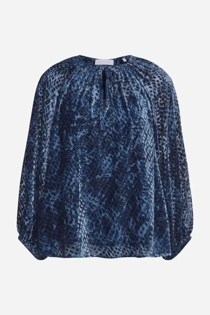 Damen Rich & Royal Samtbluse Mit Ballonärmeln