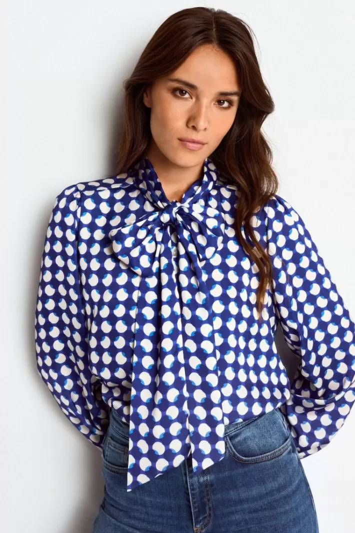 Damen Rich & Royal Schluppenbluse Mit Frill-Kragen