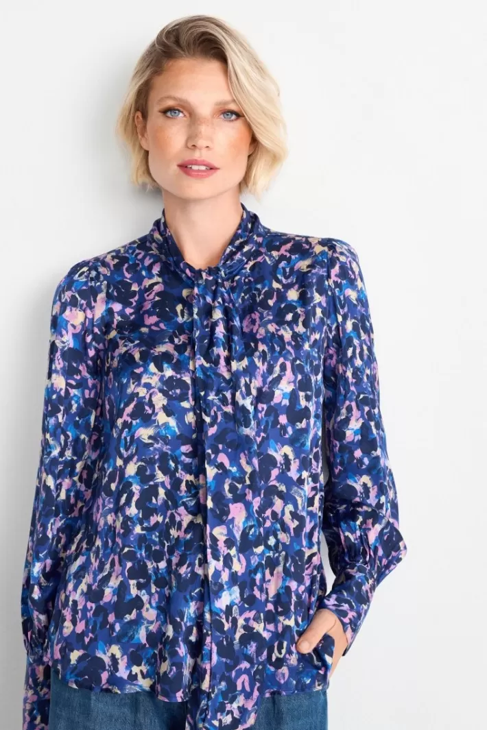 Damen Rich & Royal Schluppenbluse Mit Leo-Print
