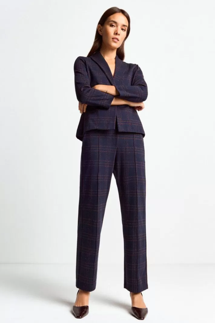 Damen Rich & Royal Stoffhose Mit Karomuster Und Bügelfalte