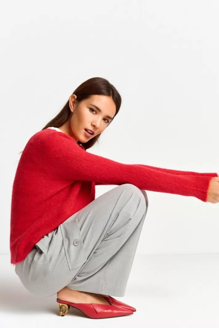 Damen Rich & Royal Strickpullover Aus Weichem Materialmix