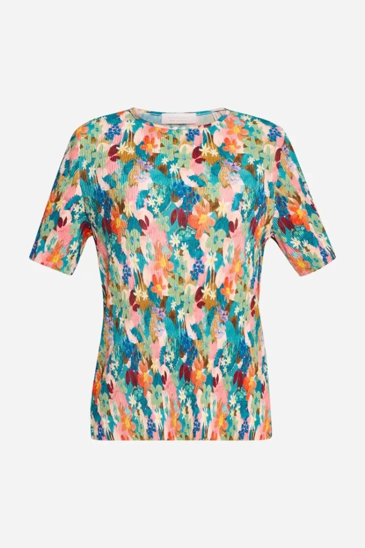 Damen Rich & Royal T-Shirt In Crinkle-Optik