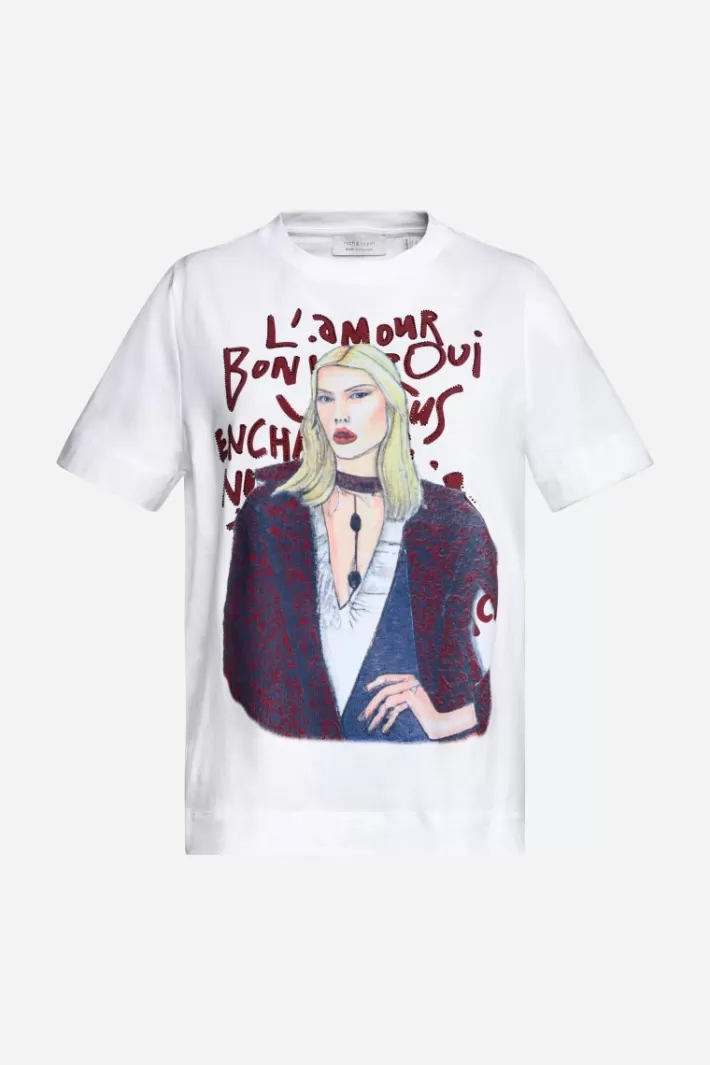 Damen Rich & Royal T-Shirt Mit Fashion-Illustration