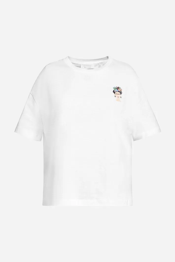 Damen Rich & Royal T-Shirt Mit Frida Kahlo-Applikation