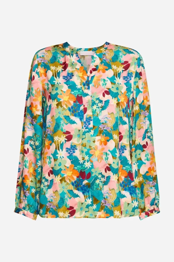 Damen Rich & Royal V-Neck-Bluse Mit Knöpfen
