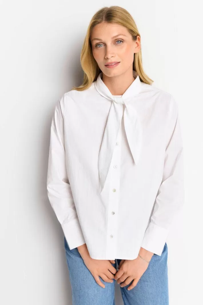 Damen Rich & Royal Weiße Bluse Mit Bindekragen