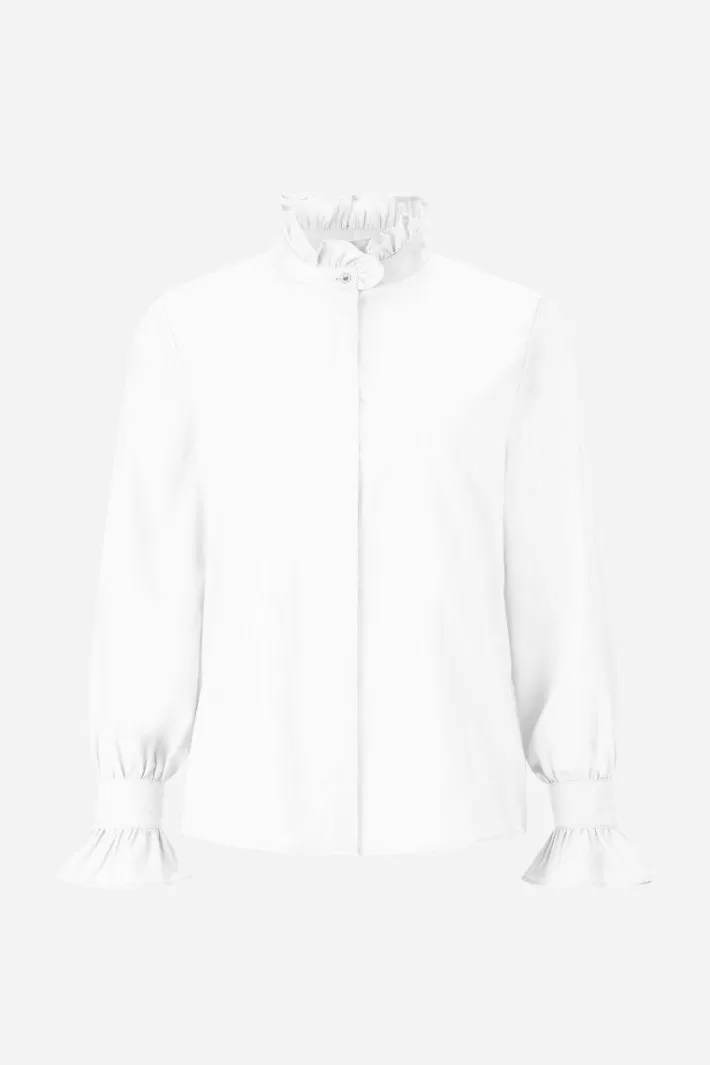 Damen Rich & Royal Weiße Bluse Mit Rüschenkragen