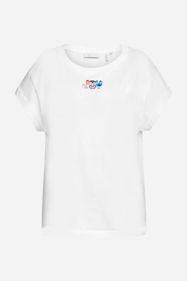 Damen Rich & Royal Weißes T-Shirt Mit Crew-Neck