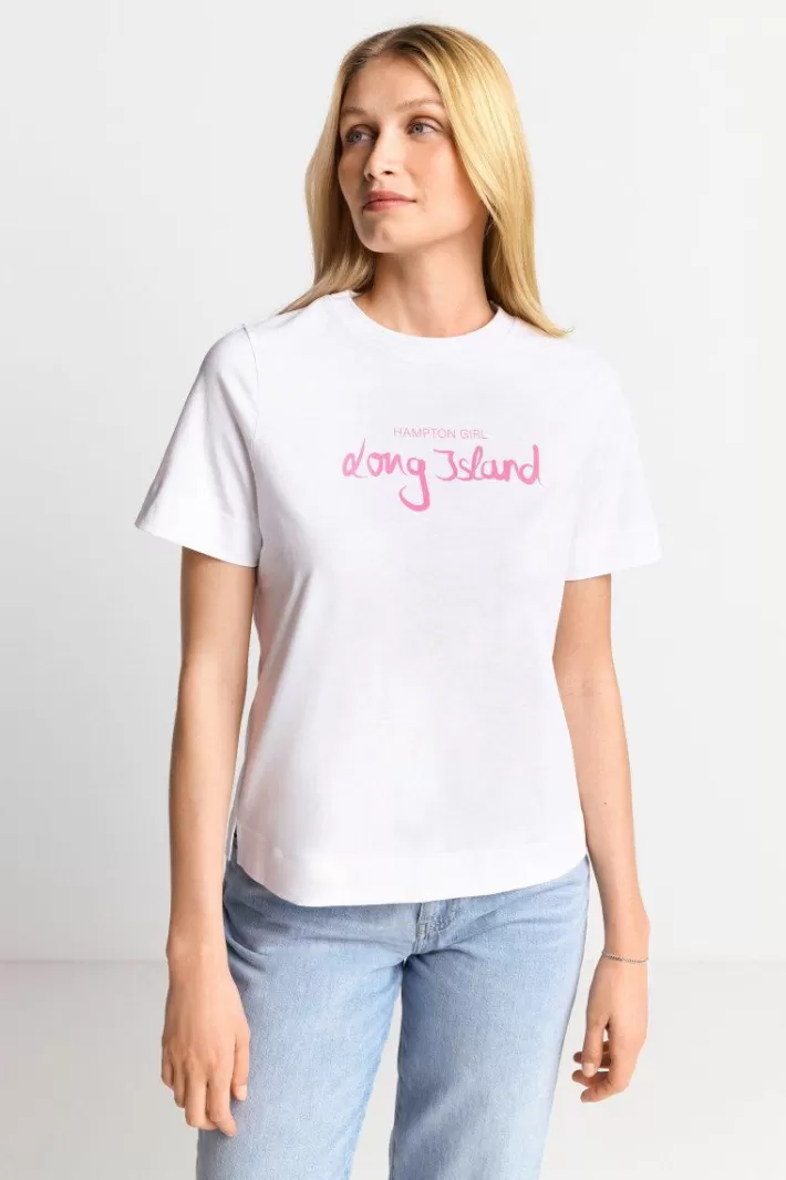 Damen Rich & Royal Weißes T-Shirt Mit Schriftzug