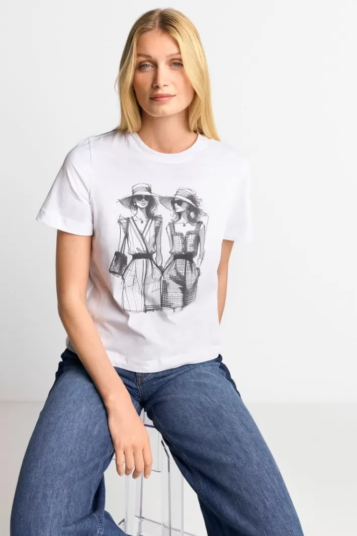 Damen Rich & Royal Weißes T-Shirt Mit Statement-Print