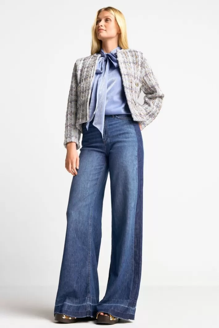 Damen Rich & Royal Wide Leg Denim Mit Seitenstreifen